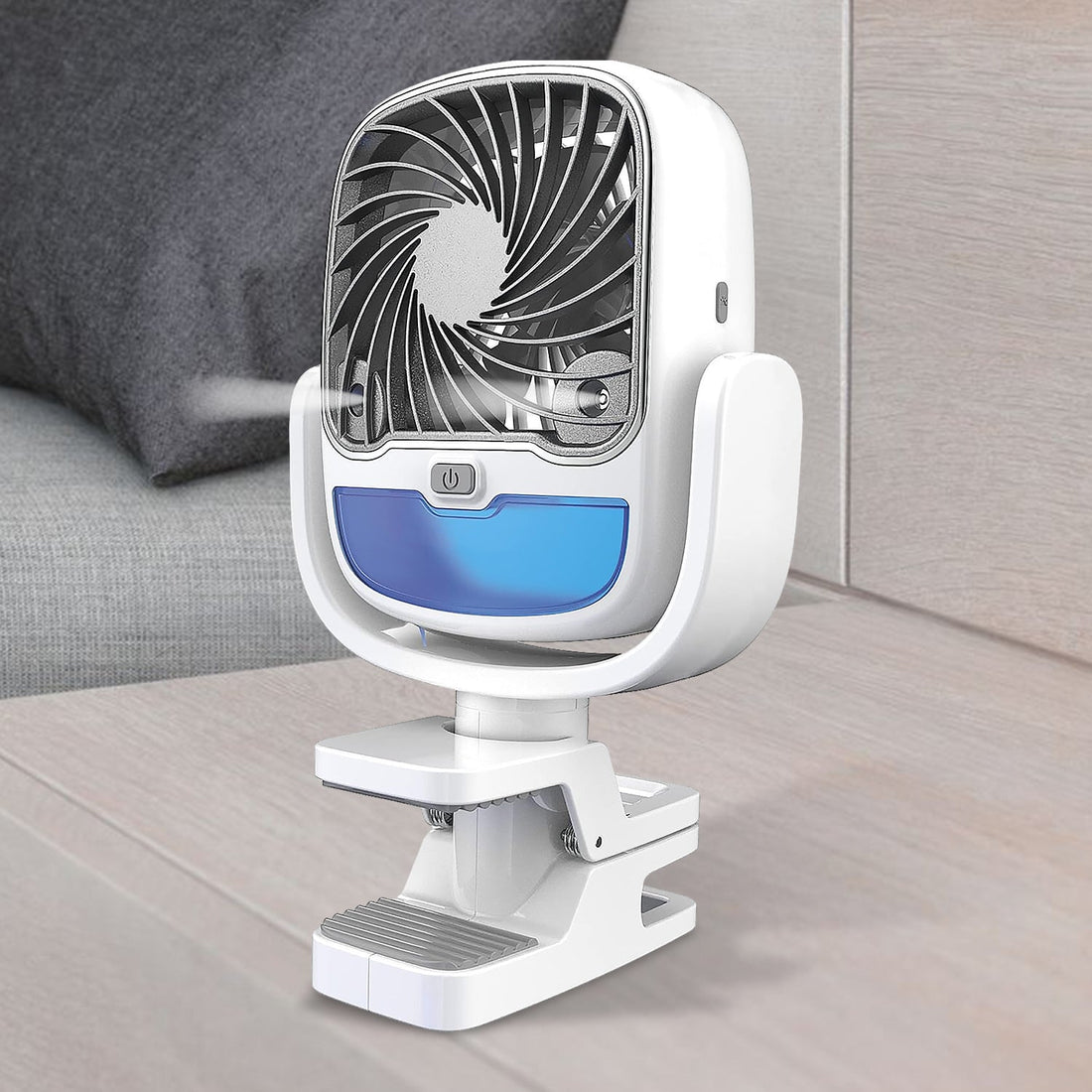 Air Portable Fan, Grip Go 3 Speed Small Fan, Great Stroller Fan, Travel or Desk Fan, Cordless Personal Evaporative Air Cooler, Universal Clamp for Indoor & Outdoor Use, 360 Degree Head Swivel, LED Color Changing Light your brand