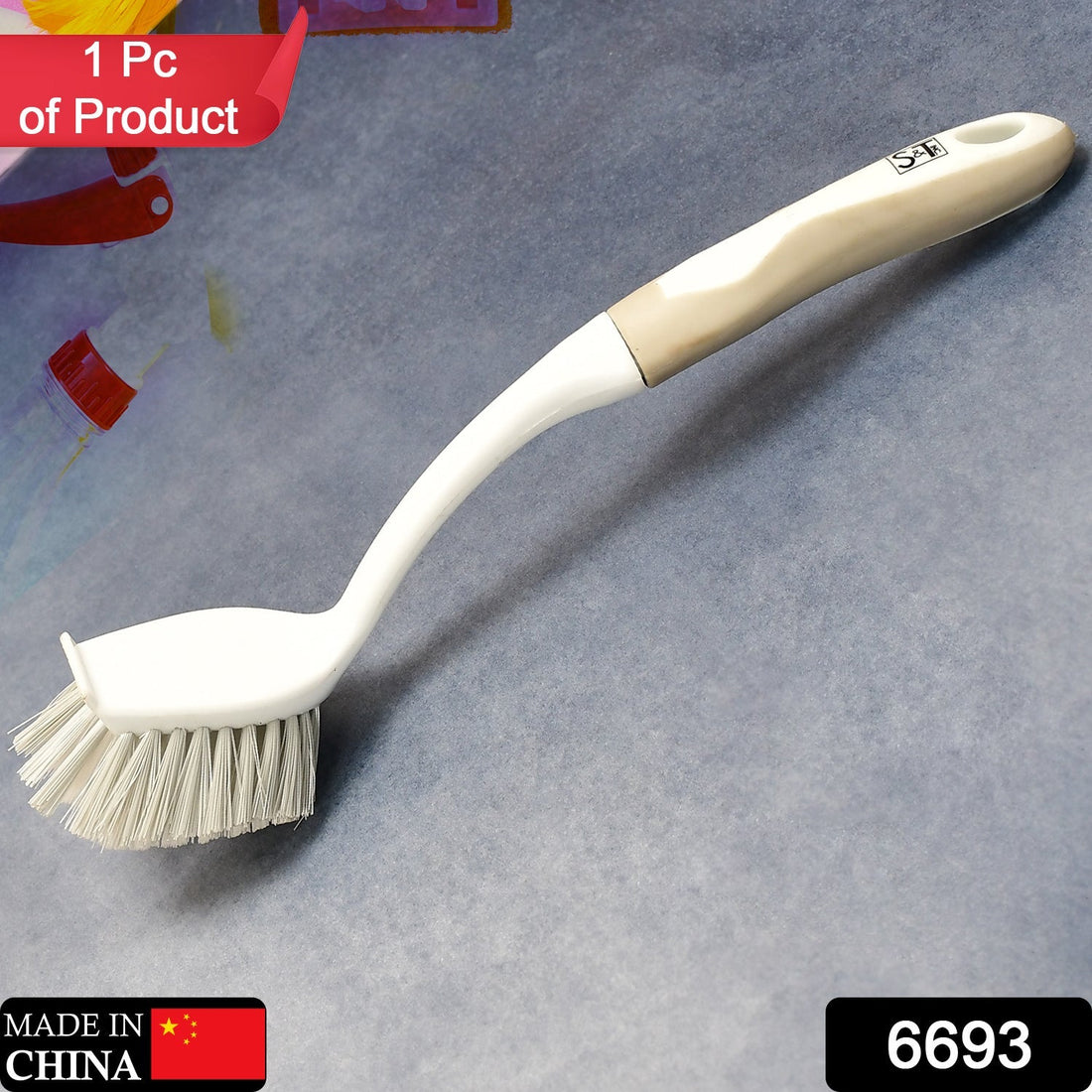 Flexible bristle brush for sink, washbasin, and toilet cleaning