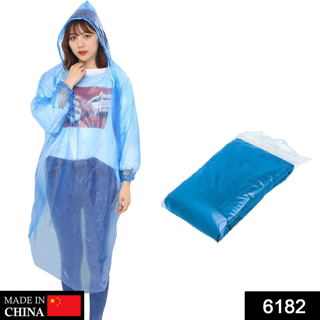 Disposable rain coat for staying dry in rain and storms
