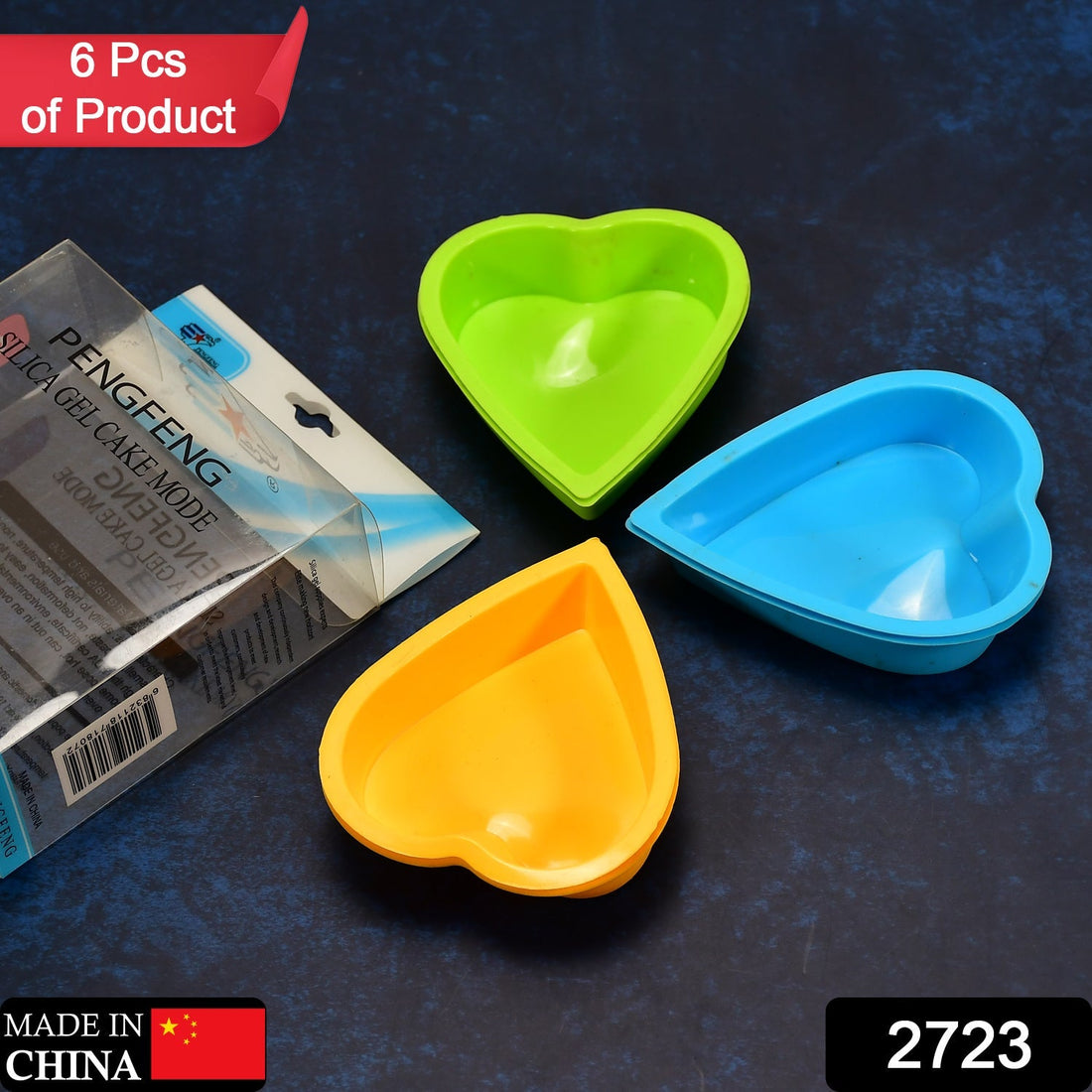 Heart-shaped silicone mold pack of 6