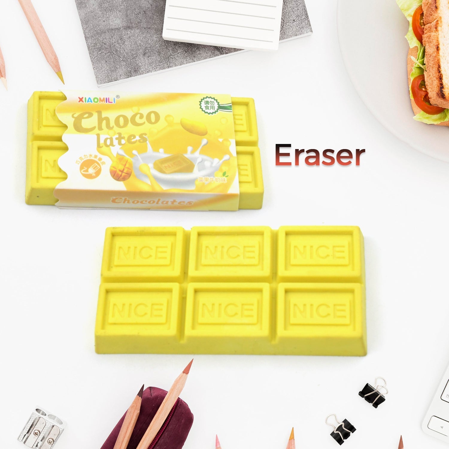 Chocolate Shaped Erasers for Kids - Soft Erasers for School & Office your brand