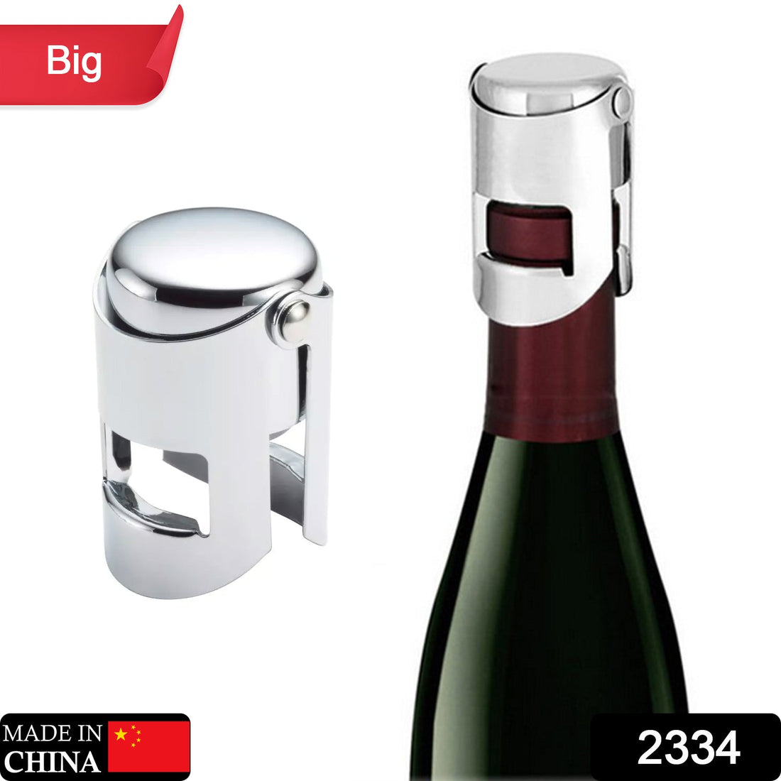 Stainless steel champagne stopper