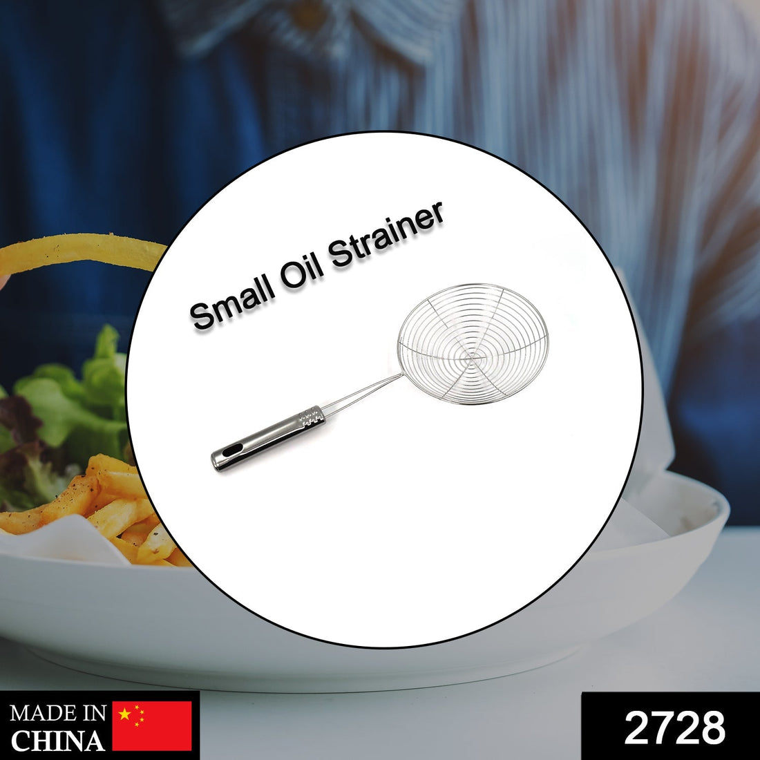 Small oil strainer for frying with fine mesh