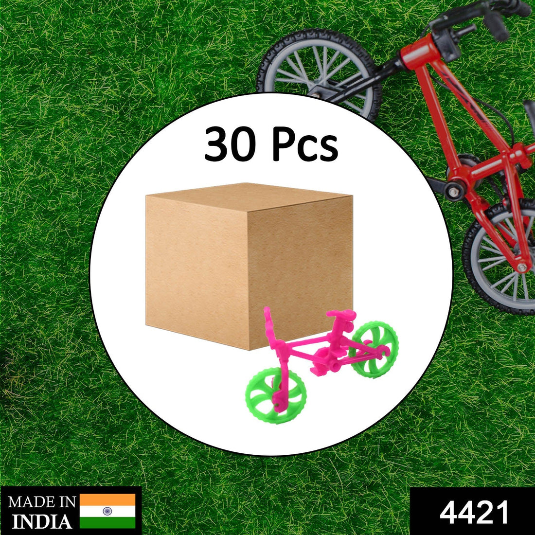 Set of 30 small toy bicycles for children’s play