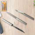 Stainless Steel Multipurpose Sharp Cutting Knife with Non-Slip Handle for Fruit, Meat and Vegetable Chopping (Pack Of 3) - Shopmania Wholesale