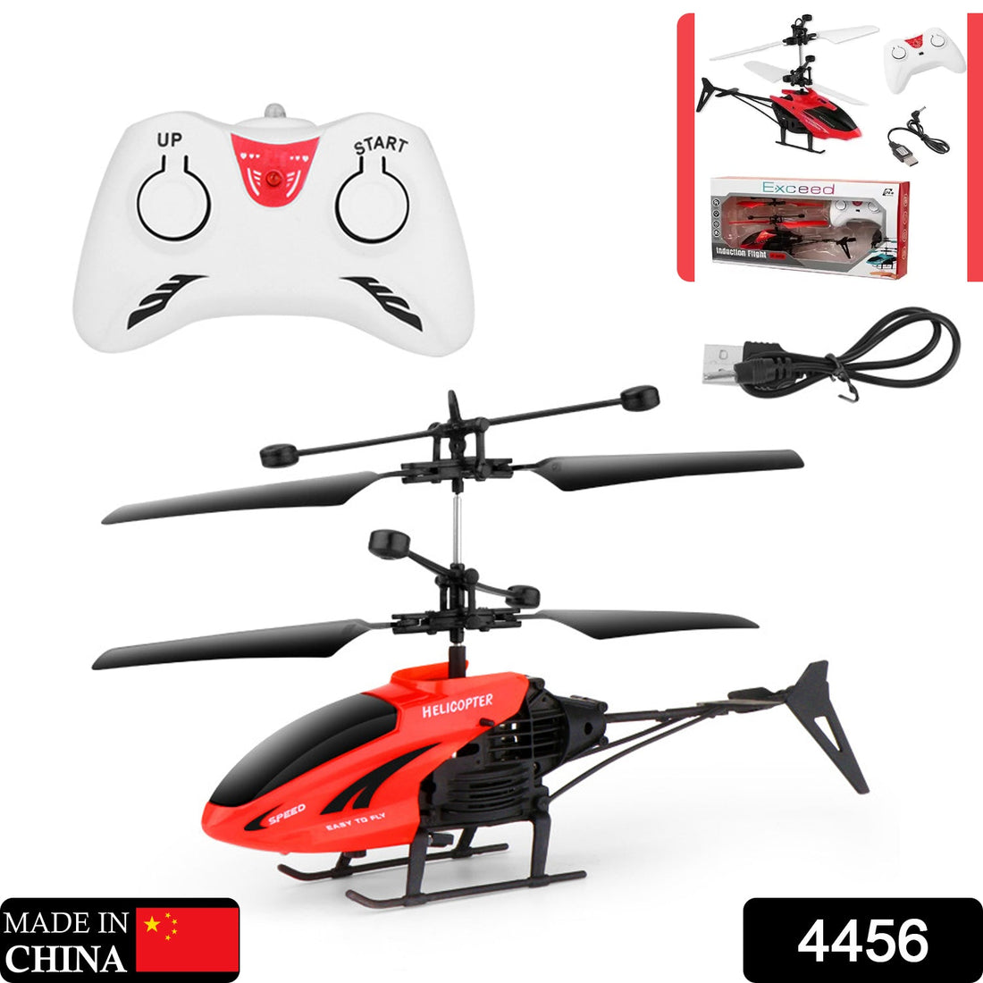 Remote control helicopter in red