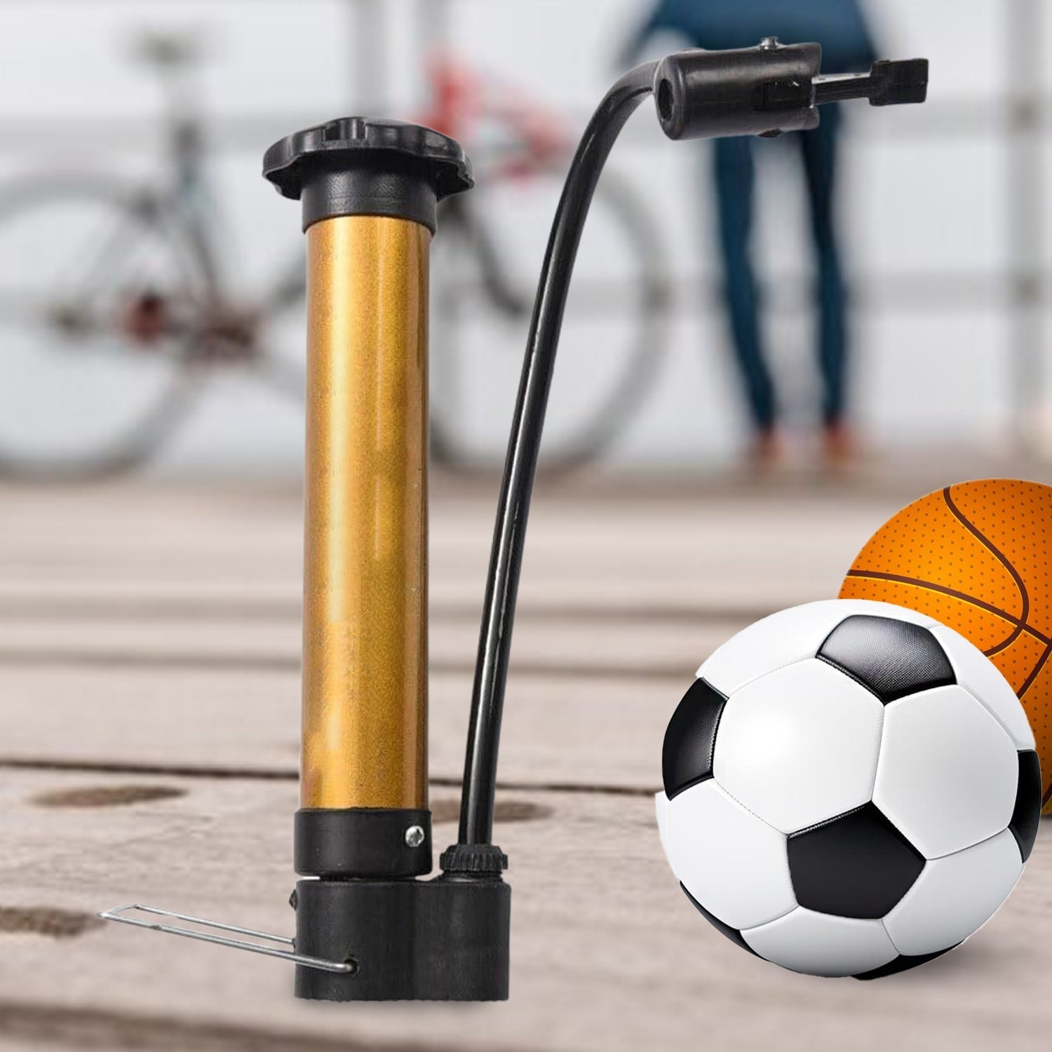 Hand Air Ball Pump, Metal Portable High Pressure Air Pump Mini Basketball Inflator for Balls, Basketball, Soccer, Volleyball, Football, Inflatable and More your brand