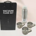 Stainless Steel Vacuum Flask Set with 3 Steel Cups Combo for Coffee Hot Drink and Cold Water Flask Ideal Gifting Travel Friendly Latest Flask Bottle. (500ml) your brand