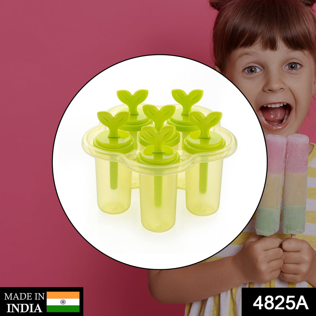 Ice candy maker with 6 cavities for homemade treats