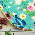 Big Plastic Flower Printed Design Serving Tray (1 Pc / 35 x 24 CM / Mix Color) - Shopmania Wholesale