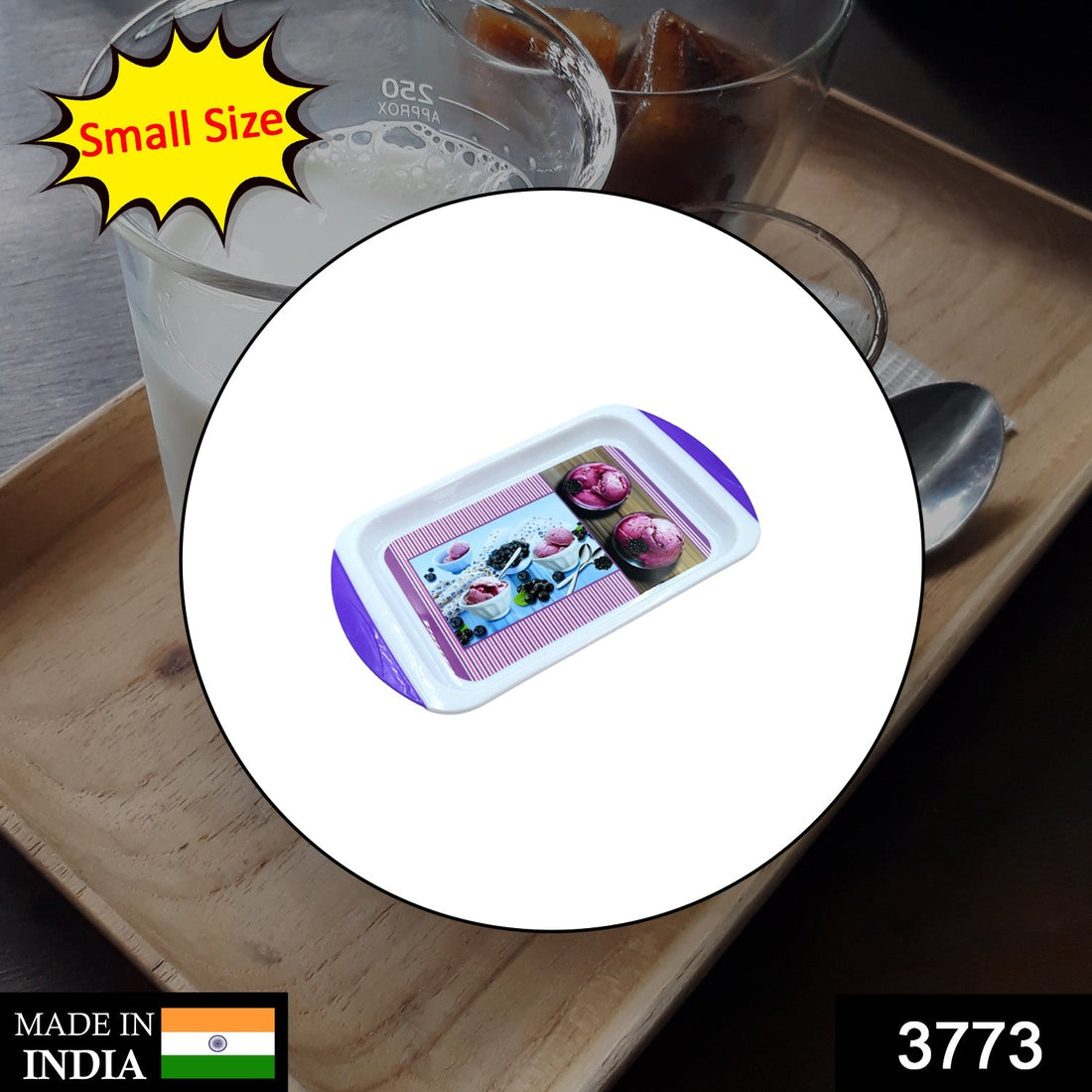 Small plastic tray for kitchen use and general purposes.