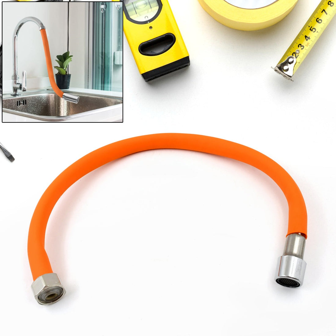 Flexible Water Tap Extender - 360° Adjustable Foaming Extension Tube with Connector (46cm) your brand