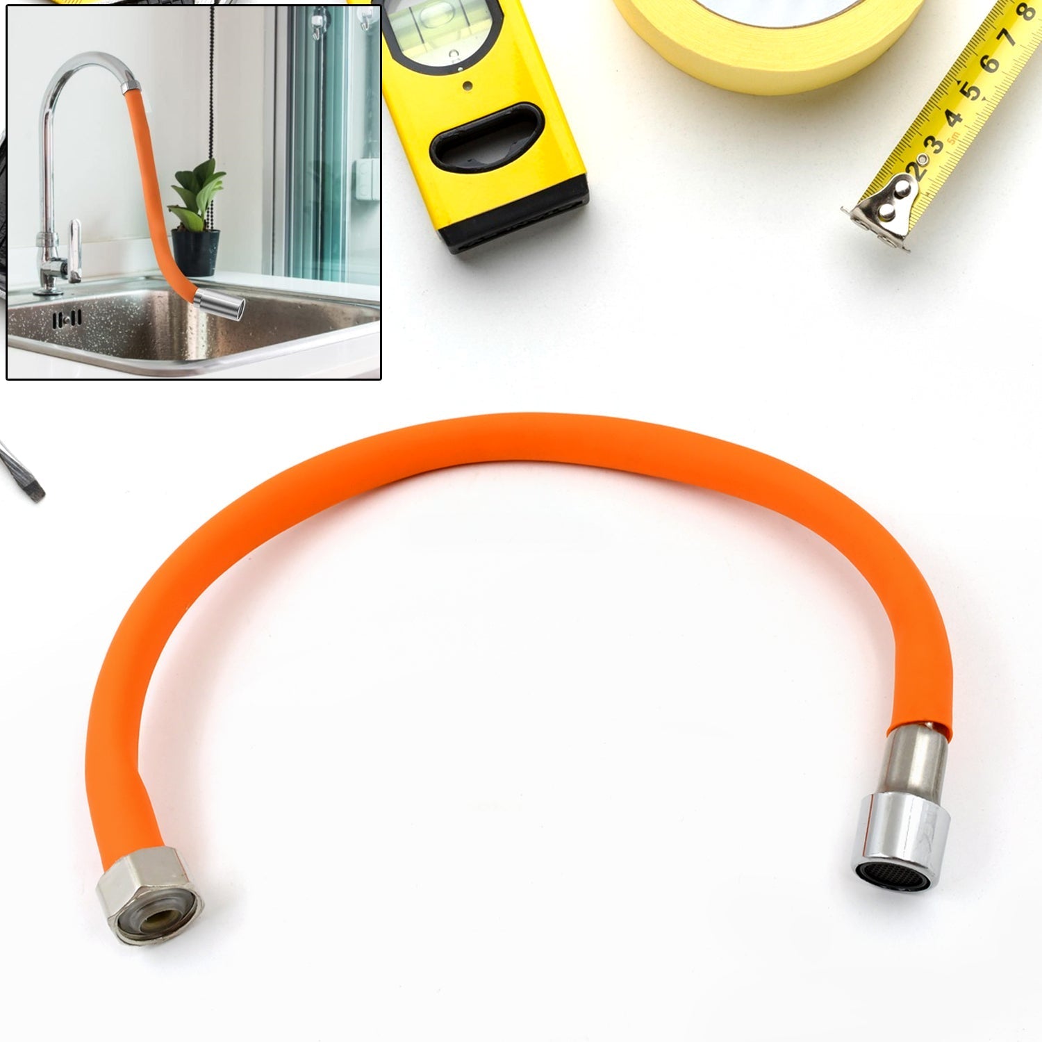 Flexible Water Tap Extender - 360° Adjustable Foaming Extension Tube with Connector (46cm) your brand