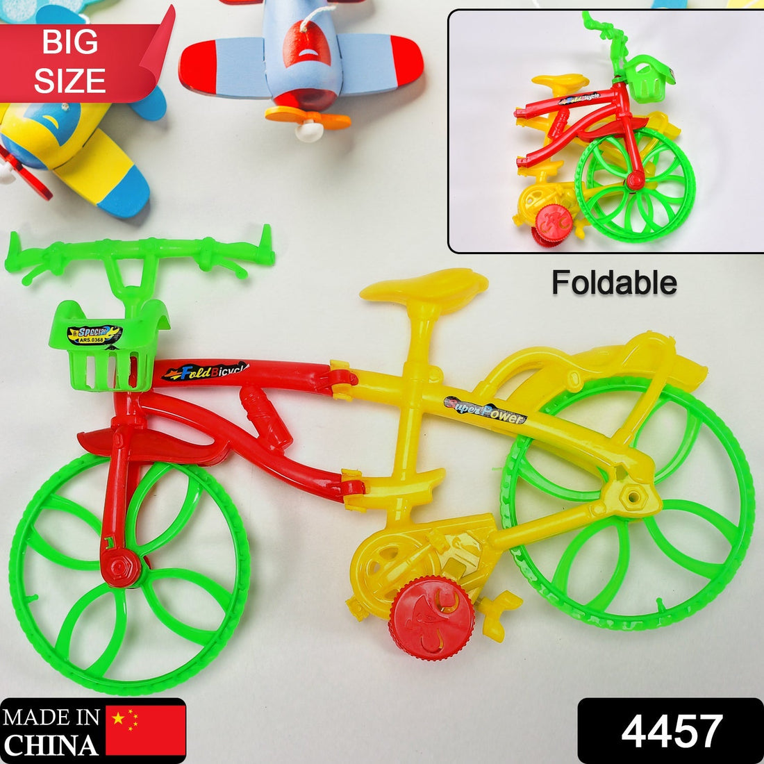 Foldable kids bicycle toy in blue