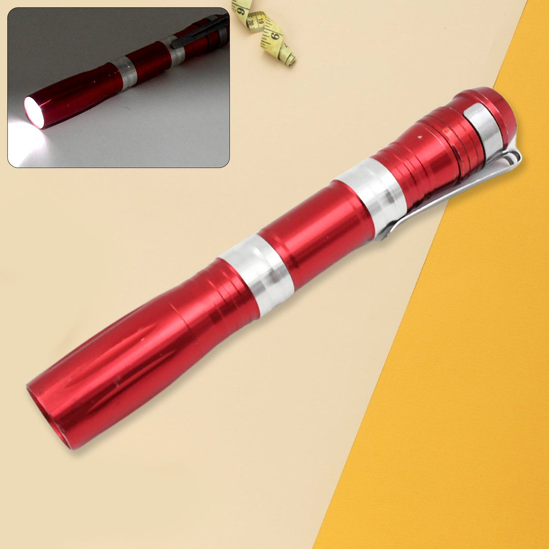 Portable Mini Torch / Flashlight LED Powerful High Lumens Pen Light with Clip, Portable Pocket Compact Torch for Emergency AA Battery operated (1 Pc / Battery not included) your brand