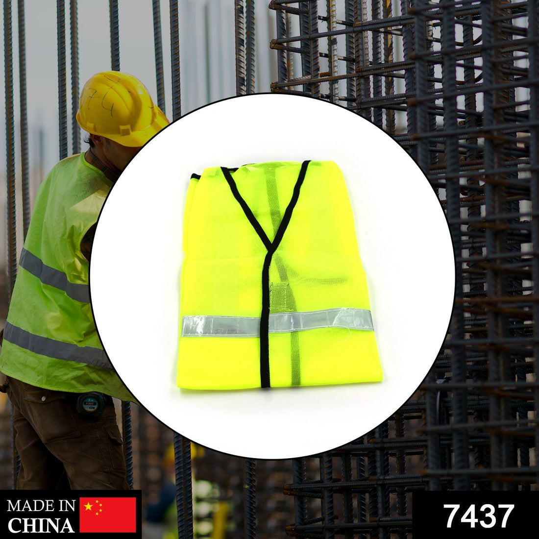 Green safety jacket for construction and accident protection