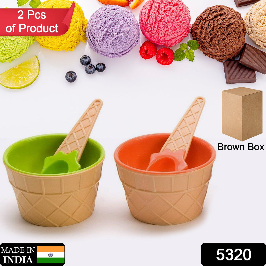 Ice cream bowls and spoons set