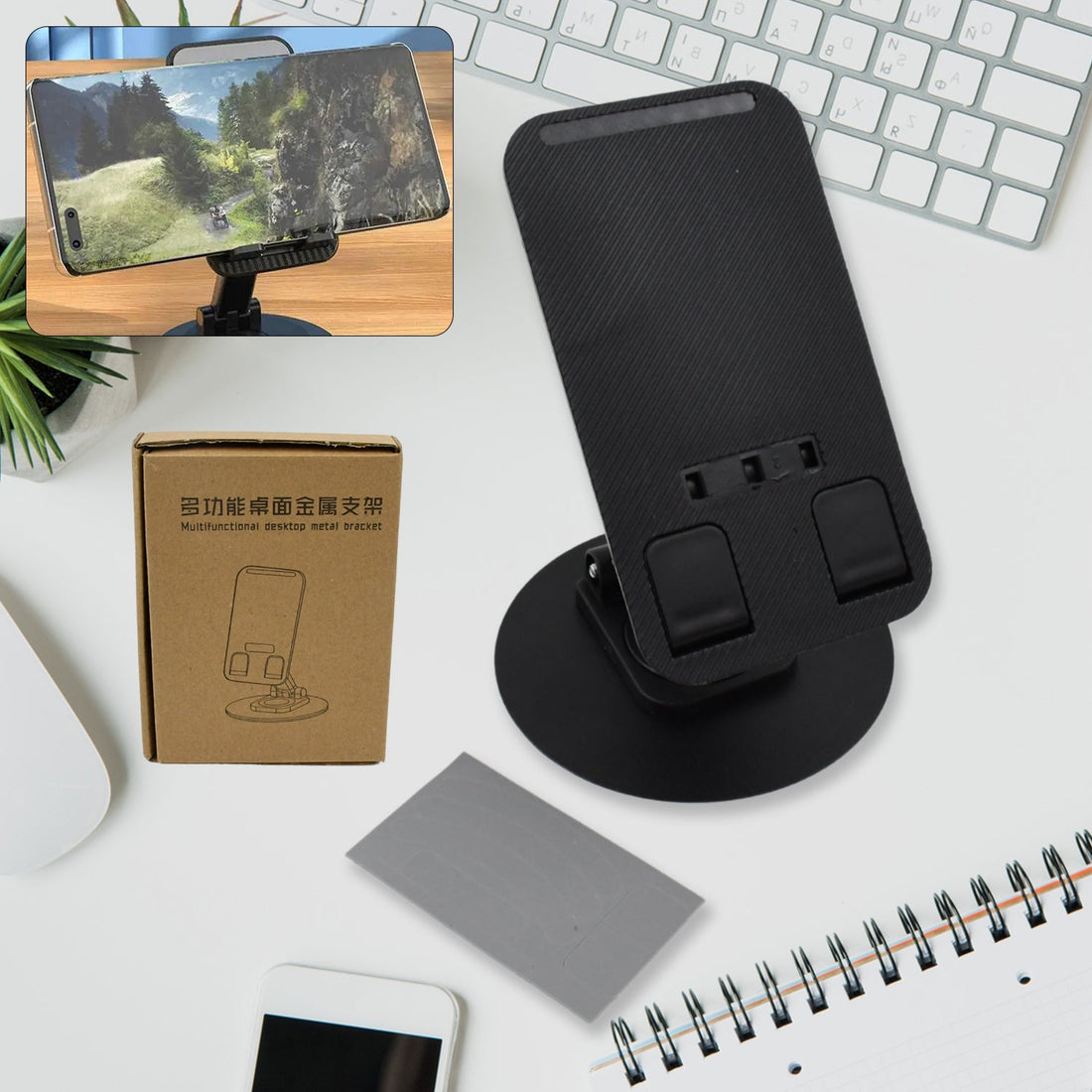 Mobile Holder Rotating Foldable Stand Height Angle Adjustable Phone Holder Stand Portable Mobile Stand for Desk with All Mobile Phones (1 Pc) - Shopmania Wholesale