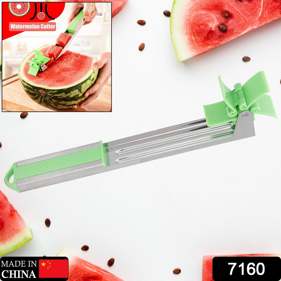Stainless Steel Washable Watermelon Cutter Windmill Slicer Cutter Peeler for Home / Smart Kitchen Tool Easy to Use your brand