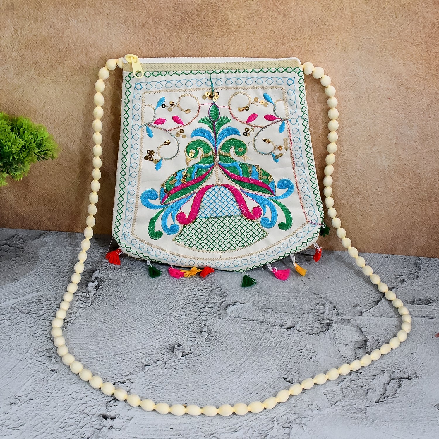 Handcrafted Cotton Embroidered Shoulder Bag / Purse for Girls & women (1 Pc / 9 Inch / Mix Desing) - Shopmania Wholesale