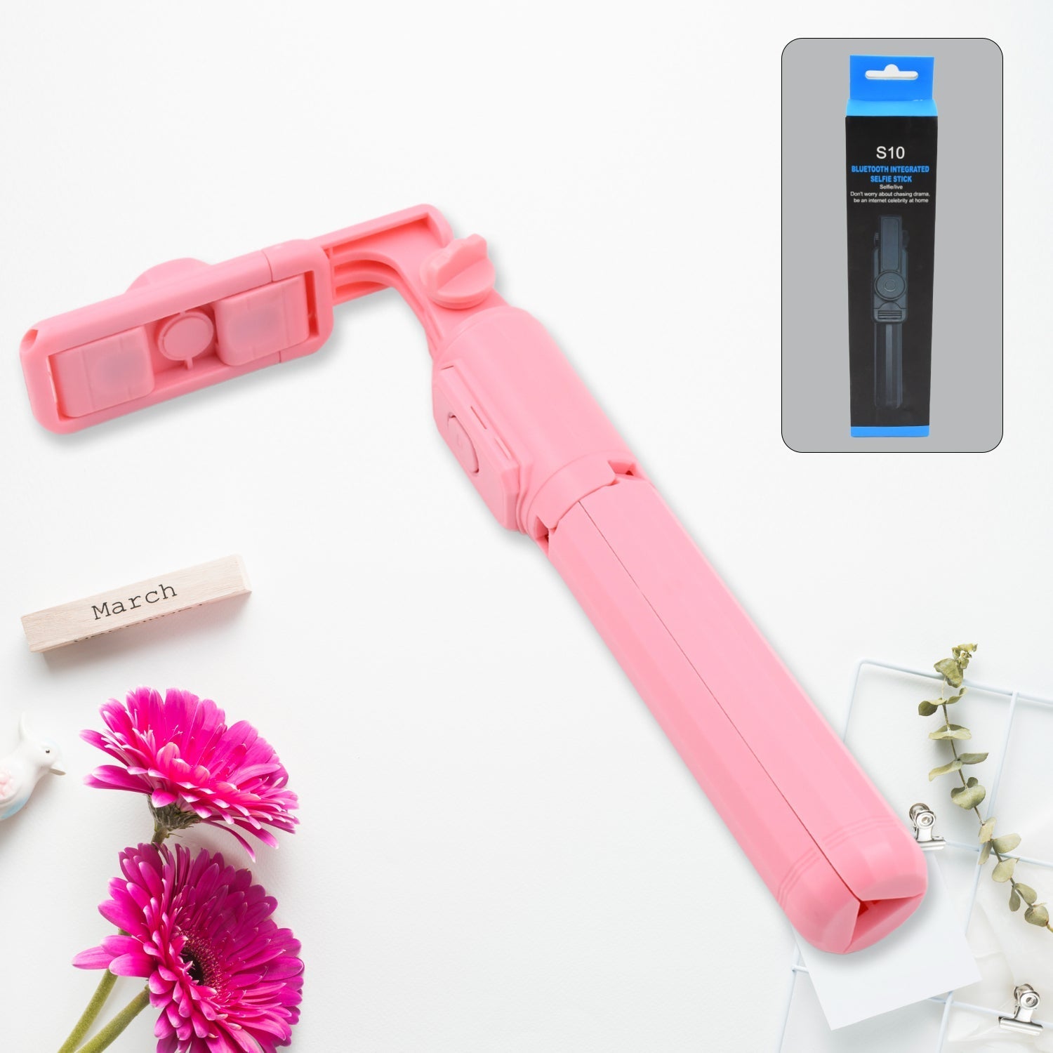 Portable Foldable Selfie Stick with Remote Control, 3-Axis Tripod Hand Stabilizer for Smartphones, TikTok Vlog YouTuber Video Recording (1 Pc) your brand