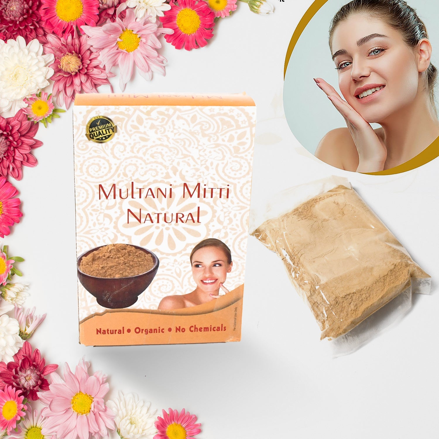 80gram Herbal Tan Removing Multani Mitti Face Pack For Skin Care Age Group - Shopmania Wholesale