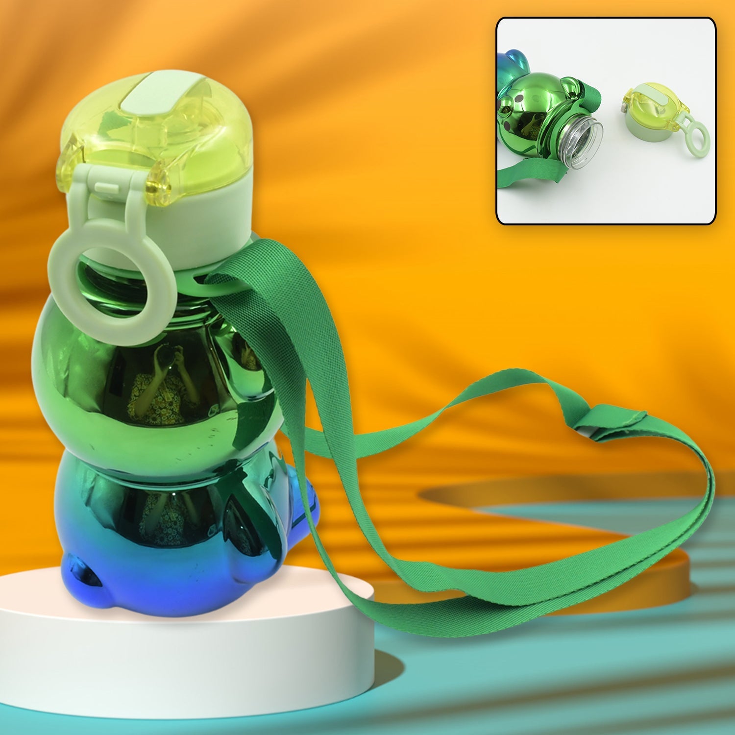 Cute Plastic Water Bottle, with adjustable shoulder strap and stickers, portable drinking cup Water Bottle For Kids | Water Bottle | Return Gift For Kids | Water Bottle With Straw | School Water Bottle (1 Pc) your brand