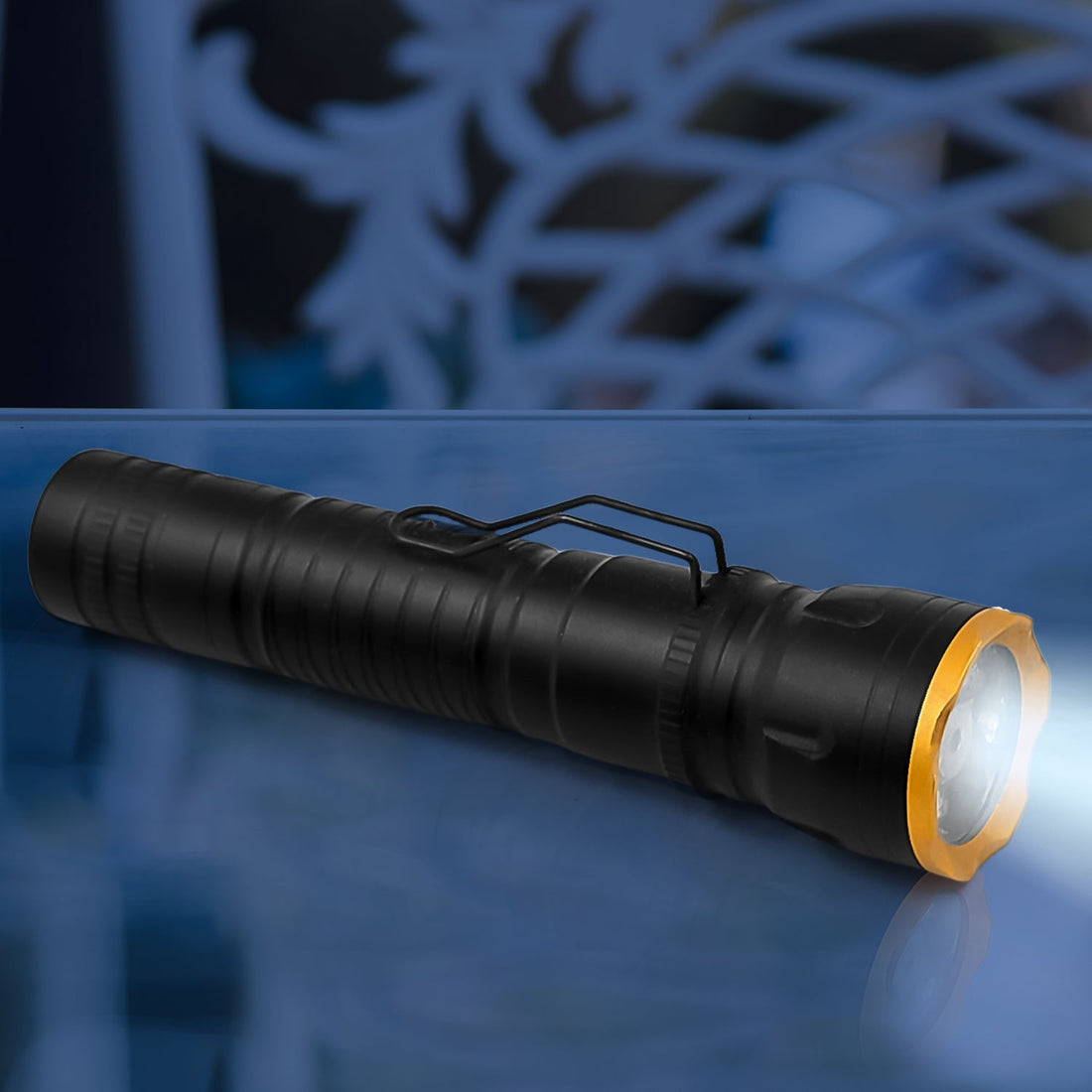 2in1 5 LED With 1 Laser Light Portable Mini Torch / Flashlight LED Powerful High Lumens Pen Light with Clip, Portable Pocket Compact Torch for Emergency A Battery operated (1 Pc / Battery not included) - Shopmania Wholesale