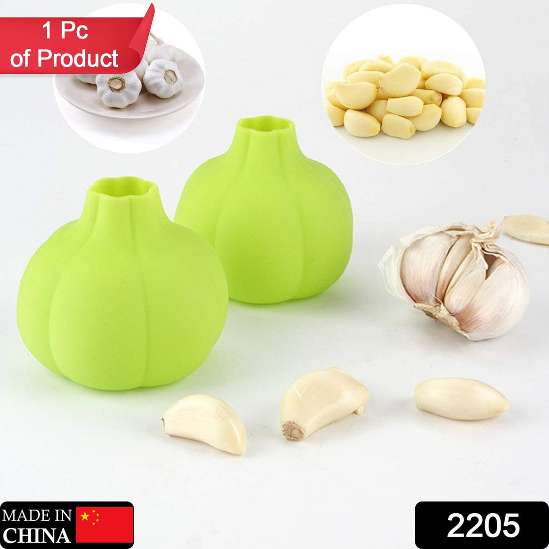 Silicone peeler for easy garlic and ginger peeling.
