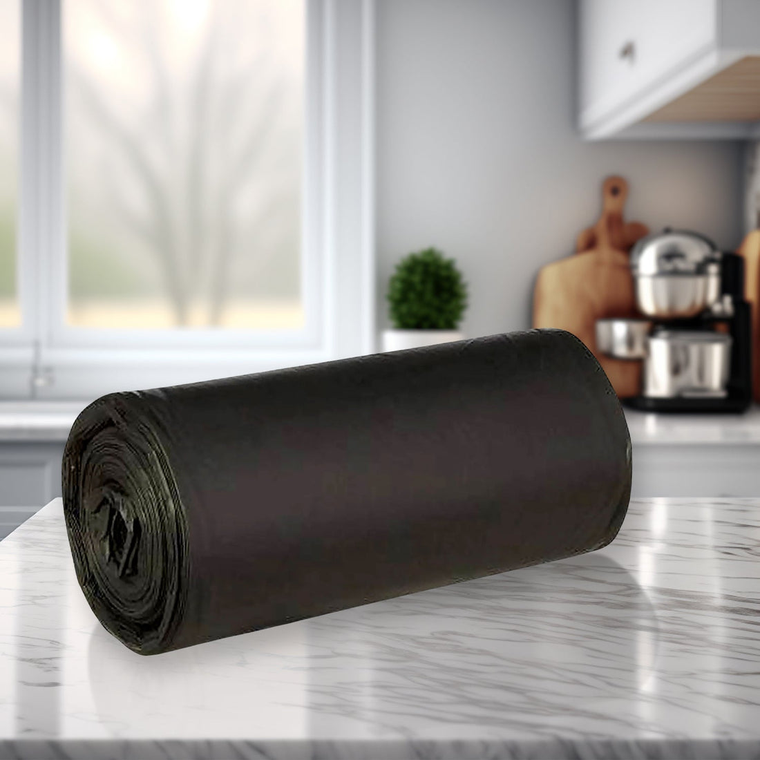 Black Garbage Bags / Dustbin Bags / Trash Bags 45x50cm (1Pc) your brand