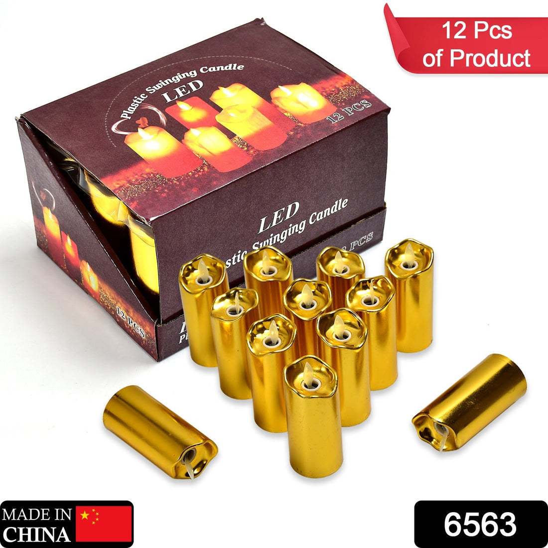 Big swinging candles set, 12 pieces for decoration