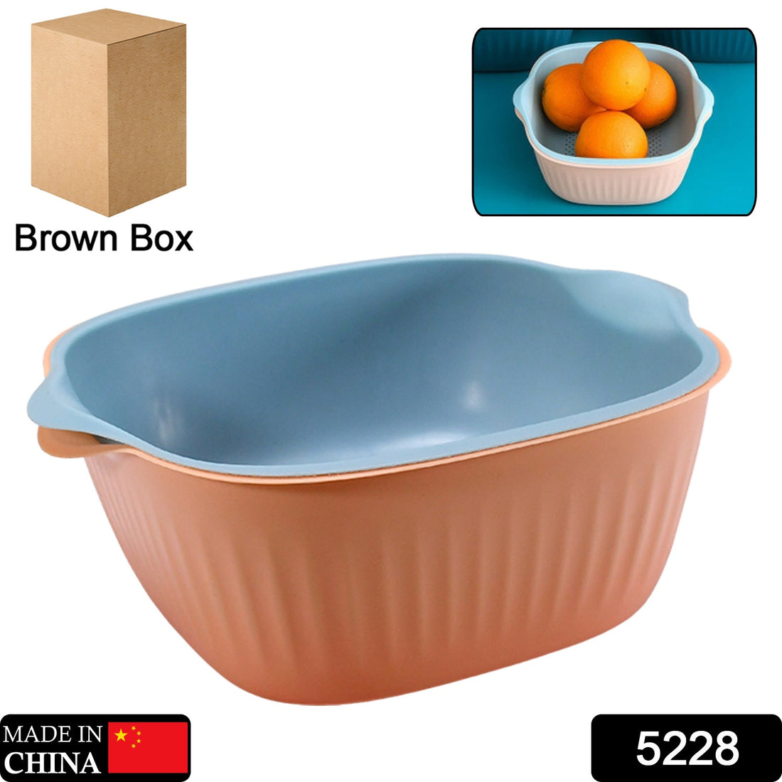Plastic washing bowl and strainer