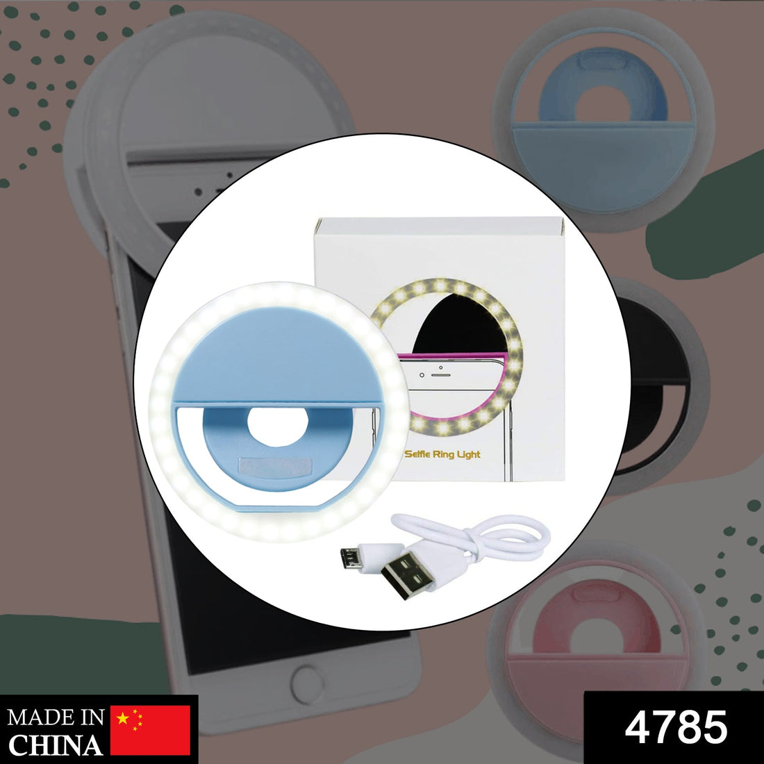 Selfie ring light for brightening face during photos and videos