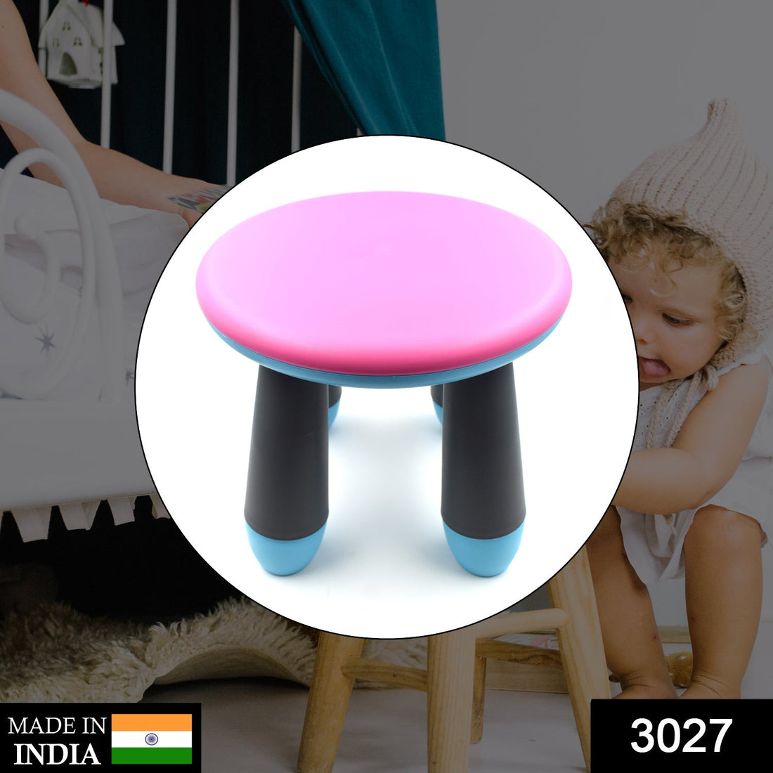 Foldable baby stool for kids, providing a convenient step-up for children.