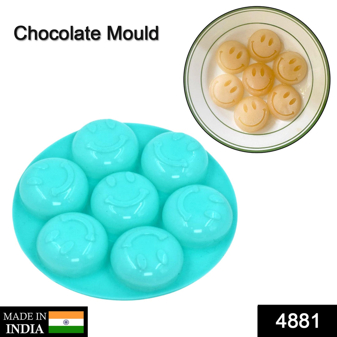 7-cavity silicone mold for making smiley face chocolates