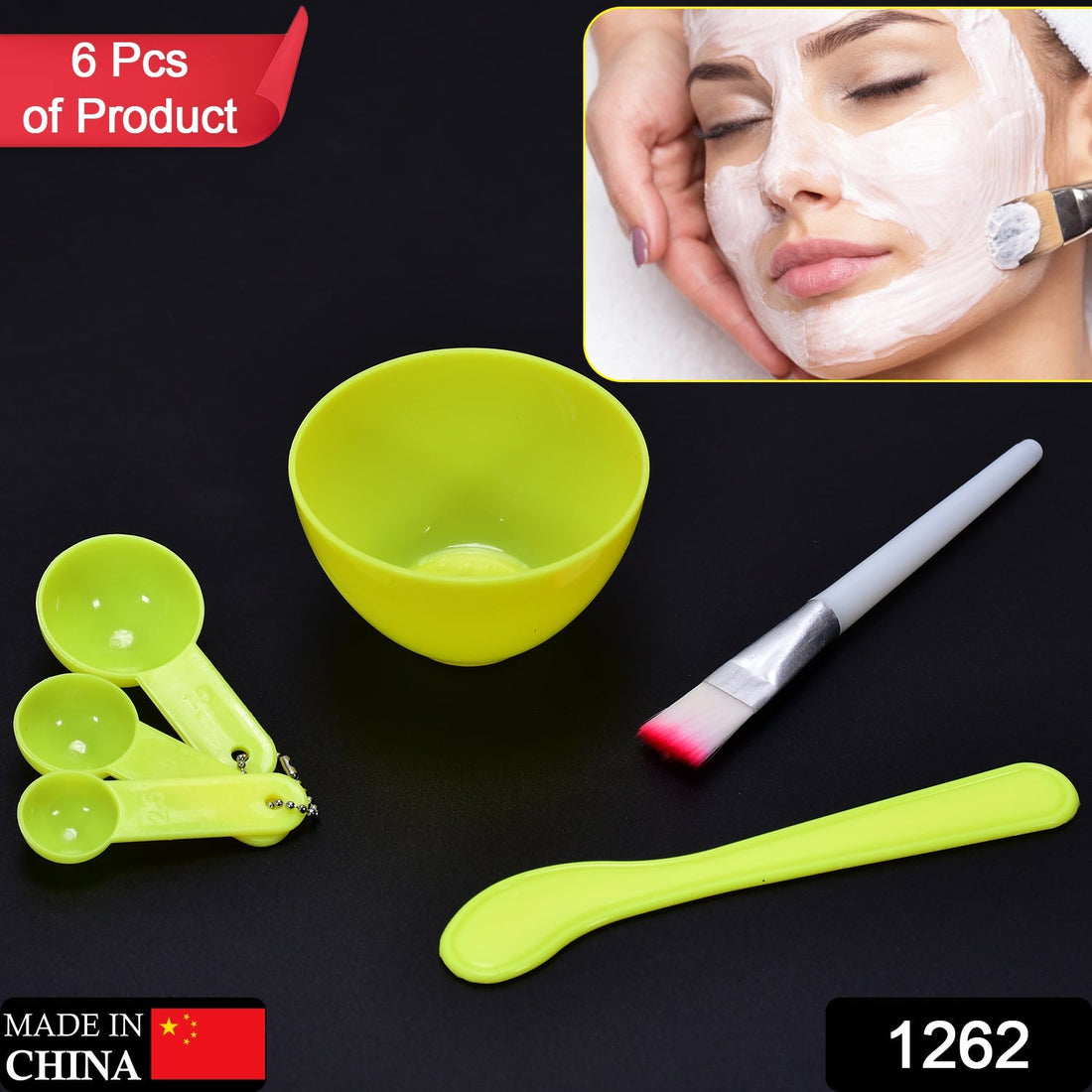 Facial mask bowl set, 6 pieces, for girls