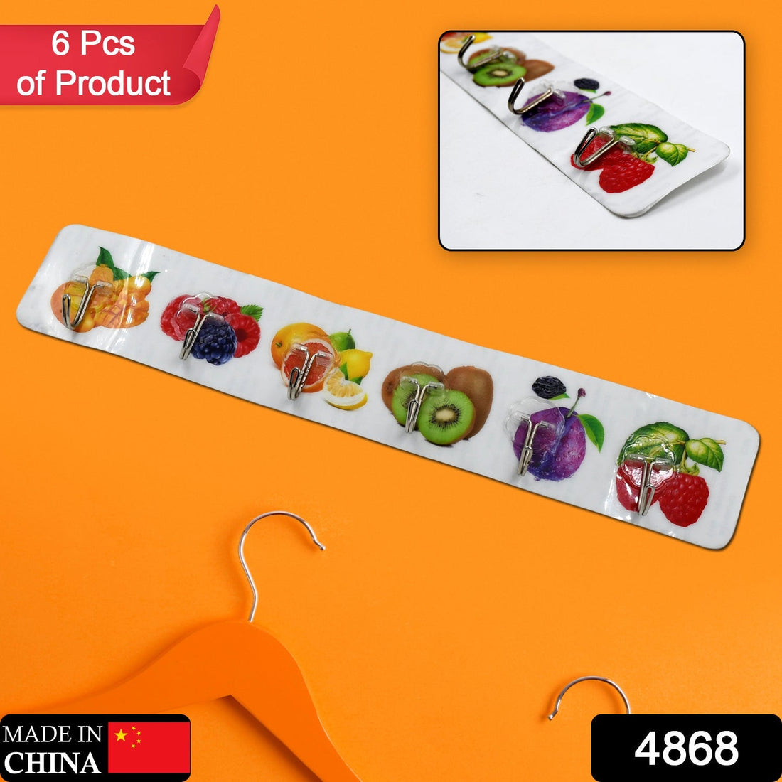 Transparent adhesive wall hook for home use.