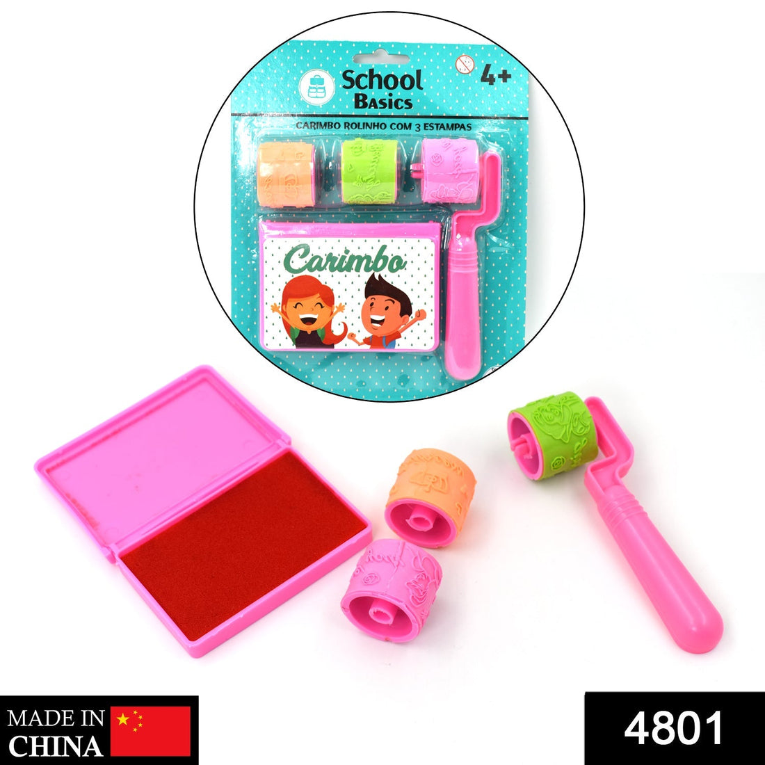 Roller stamp for kids, colorful and fun for play