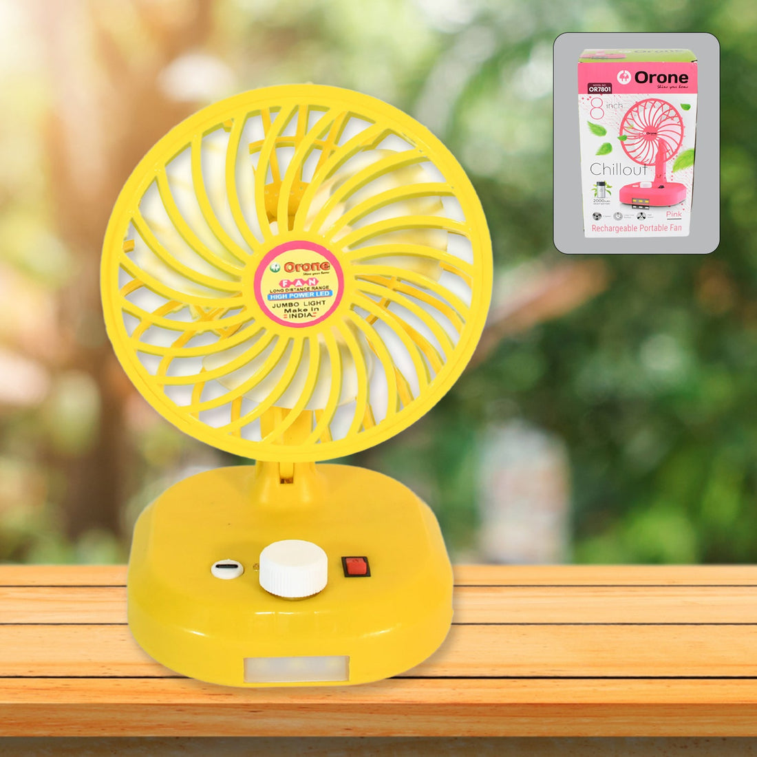 USB-C Type Rechargeable Portable Fan With LED Light Heavy Duty Motor & Foldable Fan With Charging Port Home, Outdoor, Temple - Shopmania Wholesale