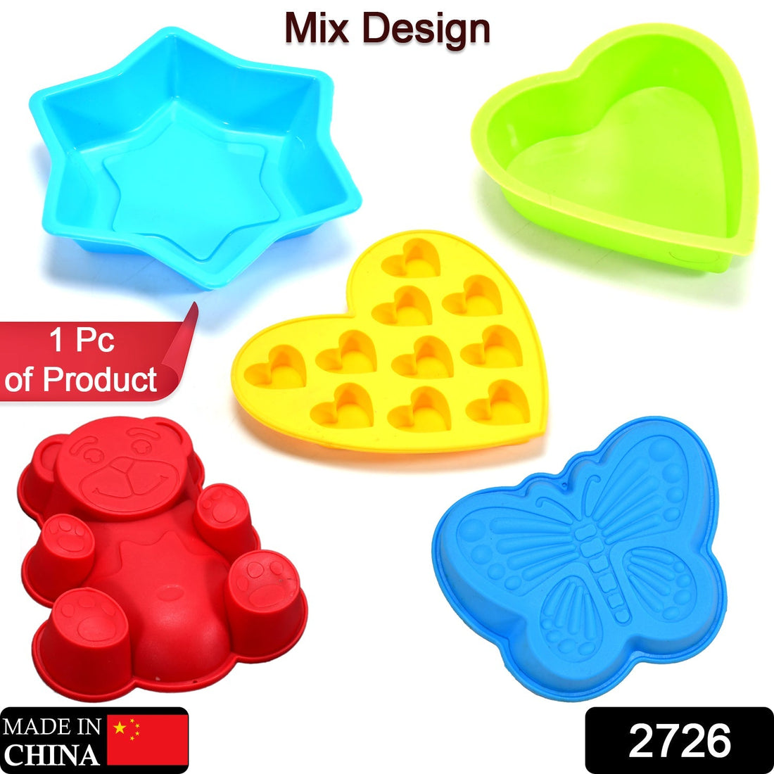 Silicone cake cup liners, assorted shapes