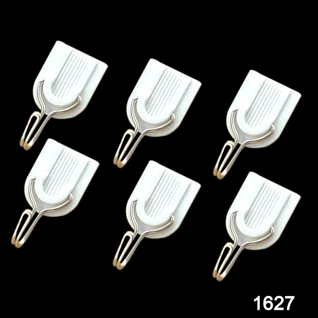 Self-adhesive plastic hook for towels.