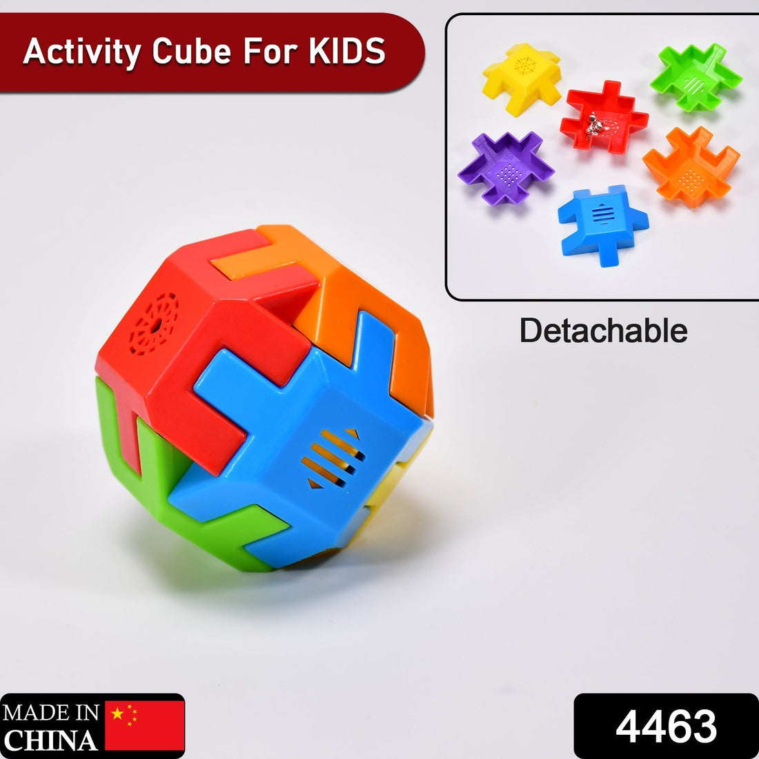 Multicolor Octa Cube activity toy.