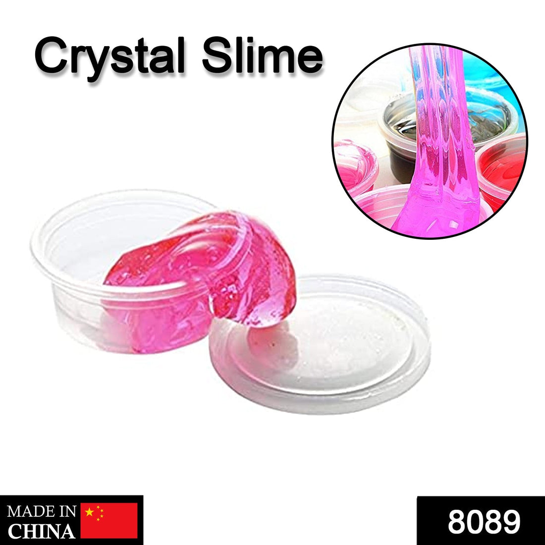 Soft jar slime combo with multiple colors of crystal slime.