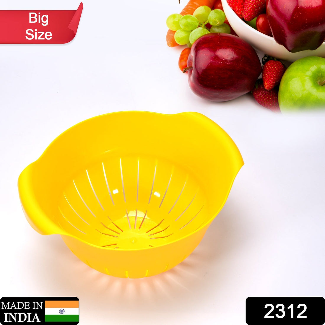 Bowl with strainer for washing fruits and veggies.