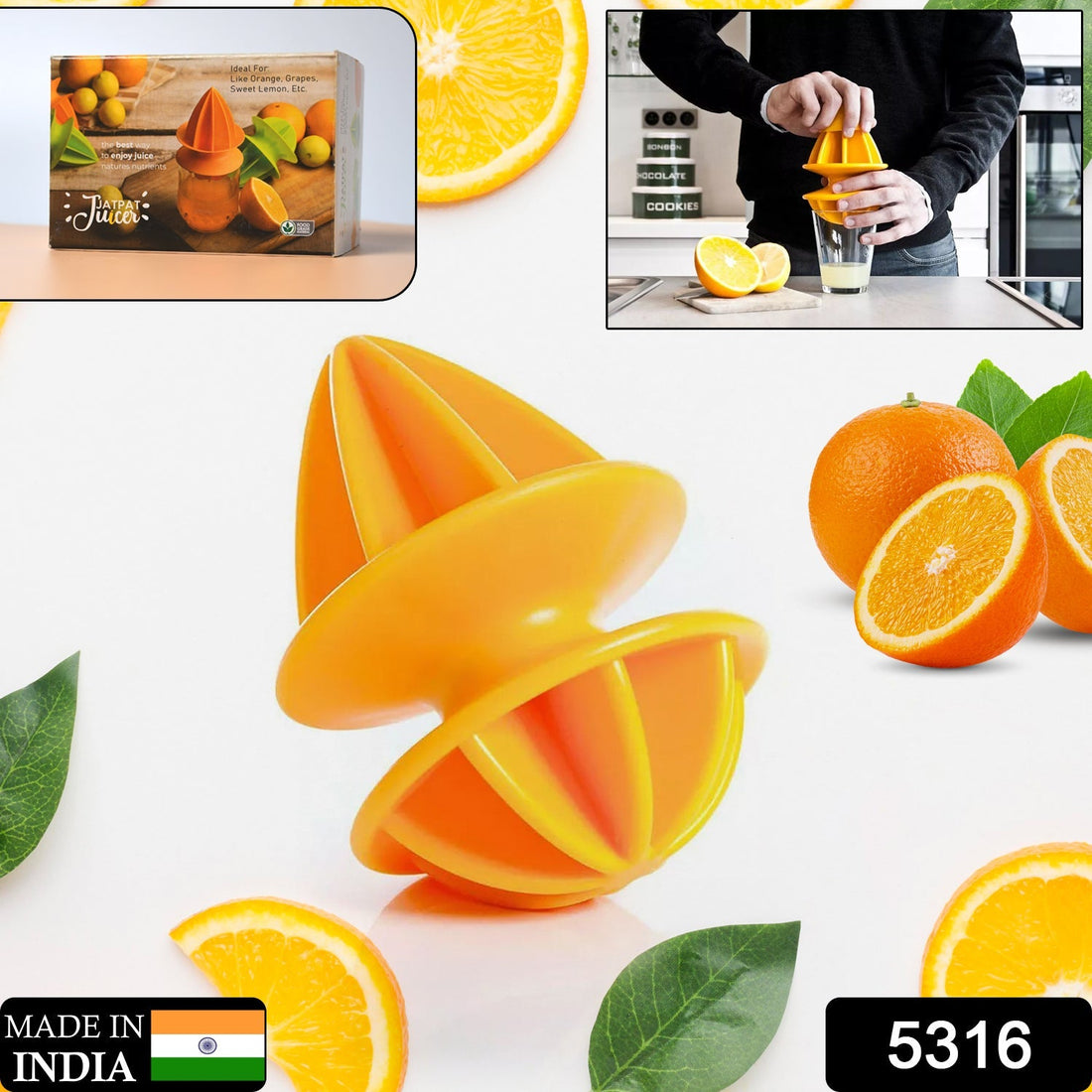 Citrus hand juicer in plastic