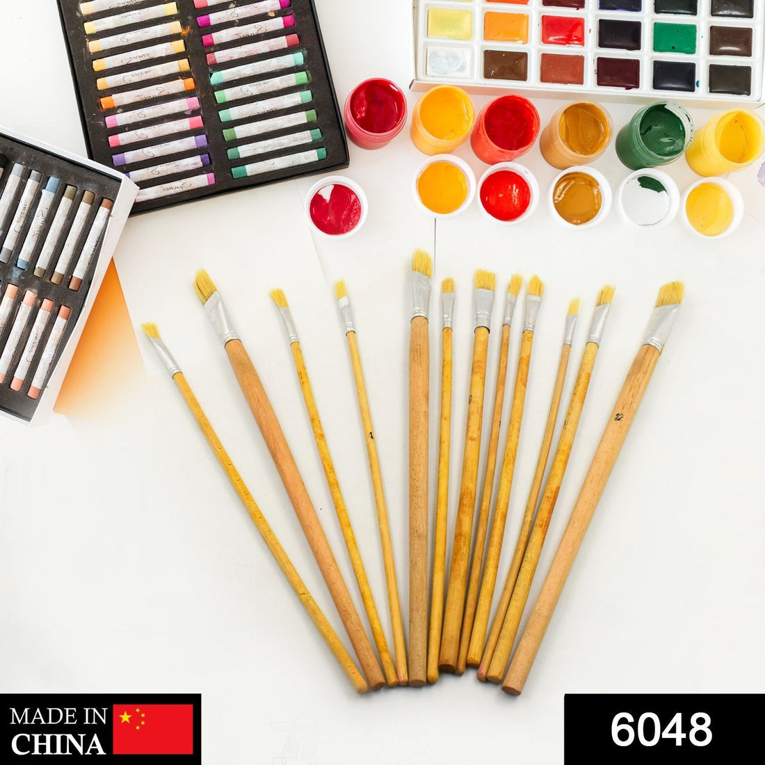12-piece brown art brush set, perfect for artists.