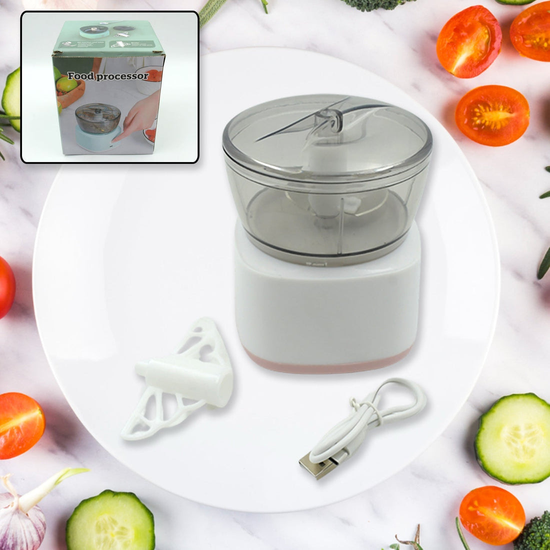 Portable Mini Food Processor Chopper Electric Veggie Chopper 3 Blades With Charching Cable Type C, Vegetable Chopper, Garlic Chopper Food Grinder for Chopping Ginger, Pepper Chili, Onion, Fruit, Meat your brand