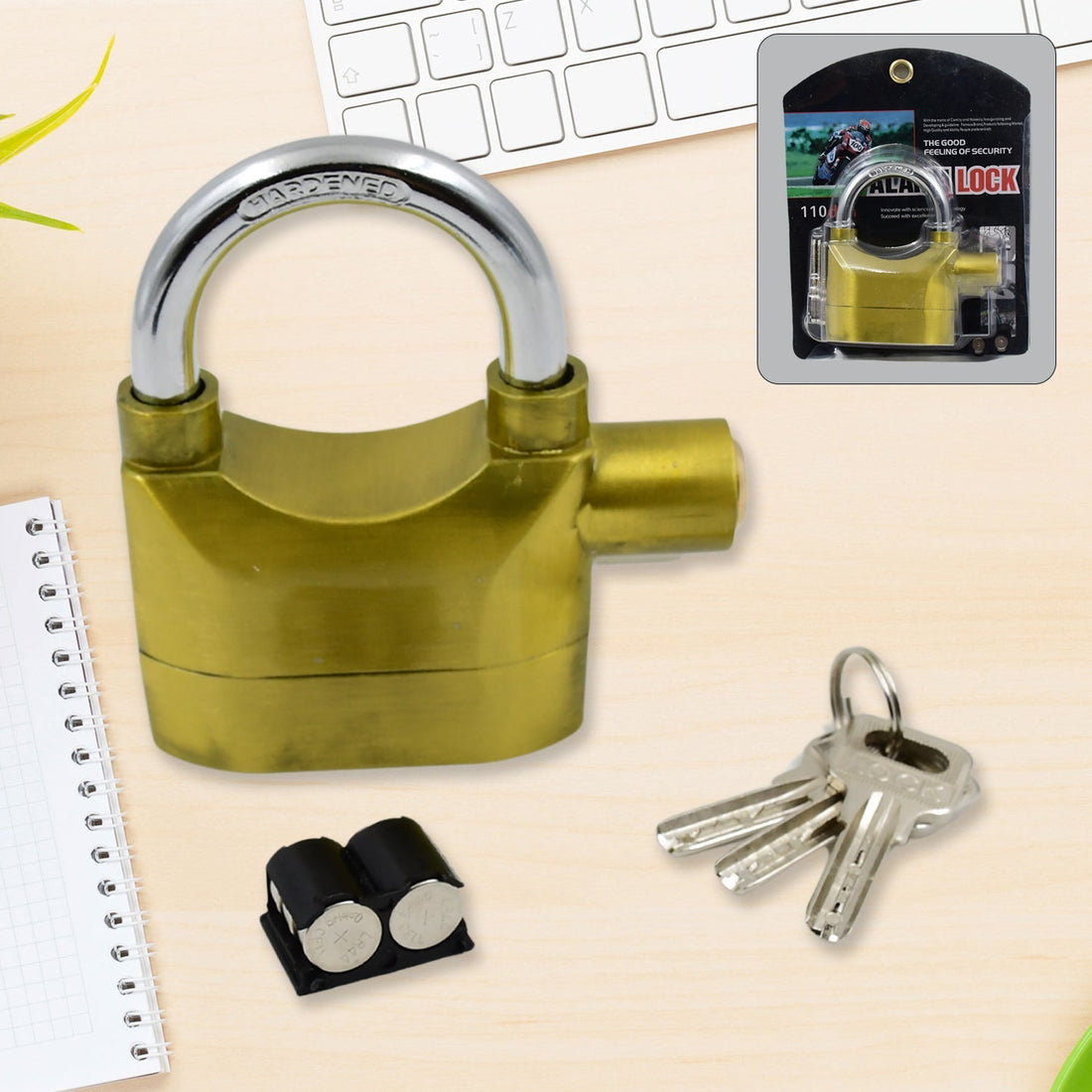Security Alarm Metallic Lock System with 3 Keys (1 Set / Mix Color) your brand