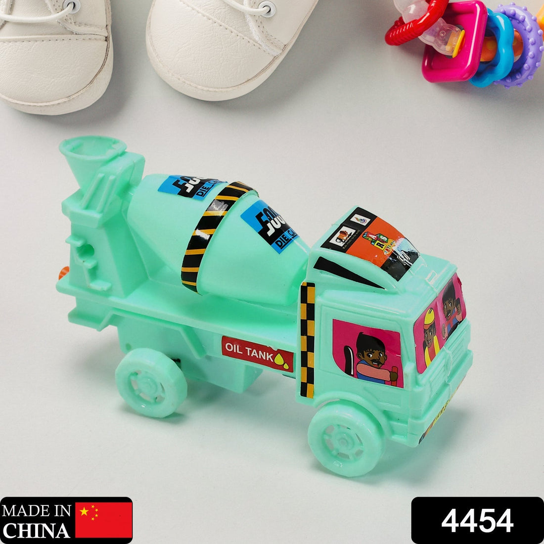 Heavy duty cement mixer truck toy