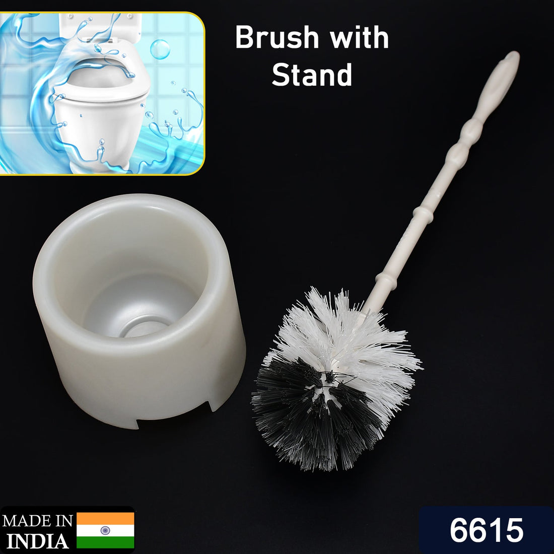 Toilet brush with holder, potted design